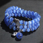 Fortune Jewel Cat Eye PiXiu Support Triple Wrap Bracelet