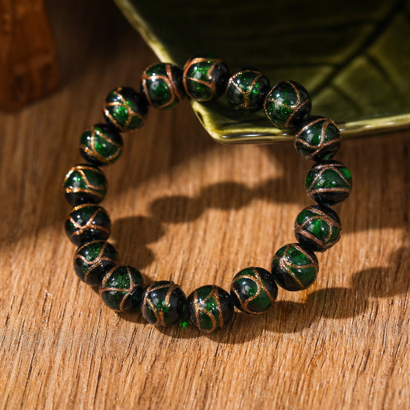 Fortune Jewel Tibetan Classic Liuli Glass Bead Luck Wealth Bracelet