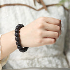 Fortune Jewel Tibet Ebony Wood Om Mani Padme Hum Engraved Balance Bracelet