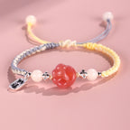 Fortune Jewel Yanyuan Agate Cat Claw Paw White Bodhi Seed Fu Character Positive Braided Rope Bracelet
