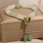 Fortune Jewel Natural Tianshan Jade Abacus Beads Butterfly Prosperity Bracelet