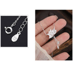 Fortune Jewel 999 Sterling Silver Lotus Flower Pod Carved Enlightenment Necklace Pendant Fortune Jewel
