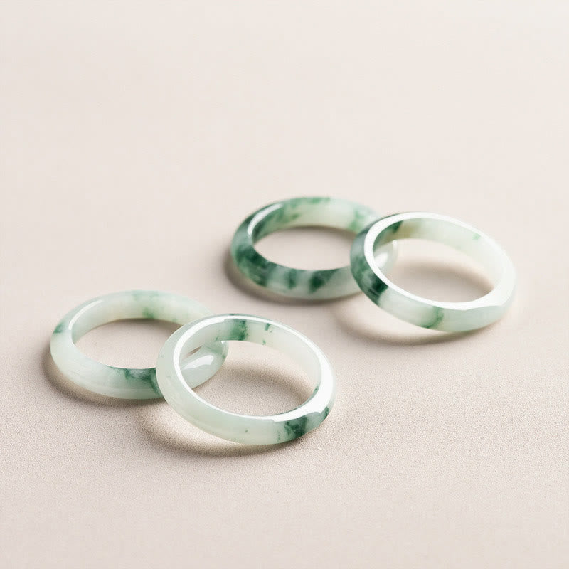 Fortune Jewel Natural Green Jade Luck Abundance Ring