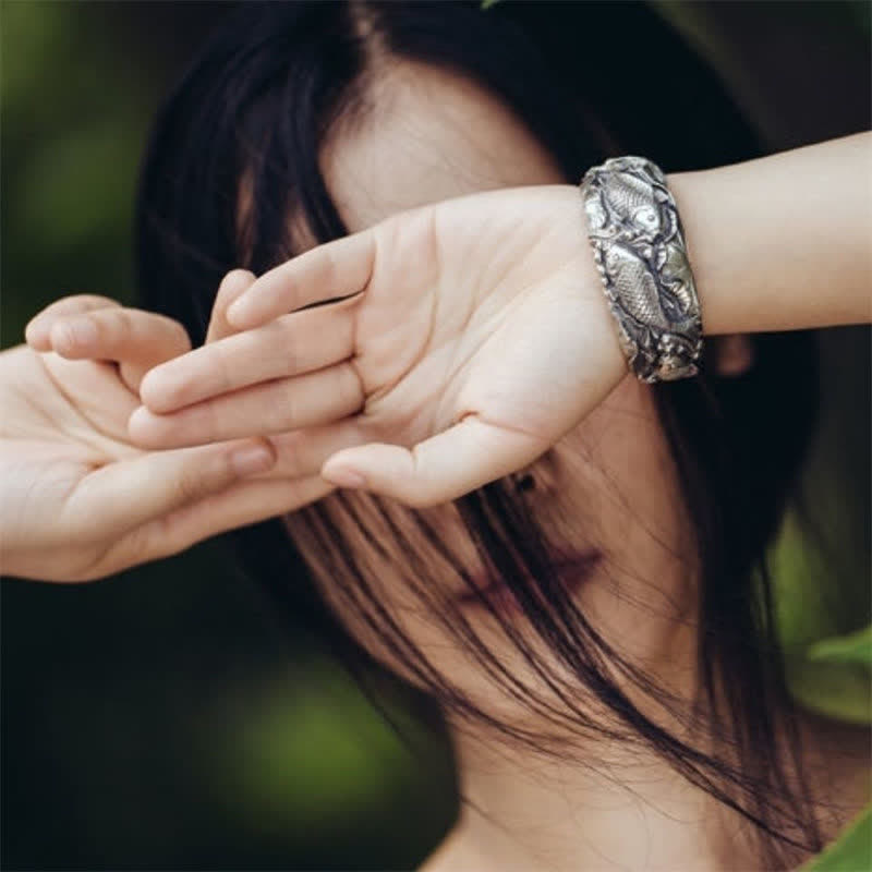 Fortune Jewel Fortune Jewel Koi Fish Lotus Luck Wealth Bracelet Bangle