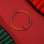 Buddha Stones Handcrafted Colorful Purple Gold Red Braid Rope Bracelet