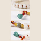 Fortune Jewel Natural Bodhi Seed Red Agate Bodhi Calm Harmony Engraved Pumpkin Bead Lotus Bracelet