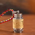 Fortune Jewel Tibet Om Mani Padme Hum Shurangama Mantra Titanium Steel Wisdom Amulet Necklace Pendant