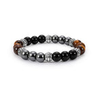 Fortune Jewel Tiger Eye and Hematite Good Luck and Healing Bracelet
