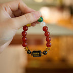 Fortune Jewel Five Elements Black Onyx Red Agate Wisdom Wealth Bracelet