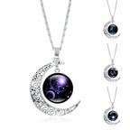 Fortune Jewel 12 Constellations of the Zodiac Moon Protection Necklace Chain Pendant