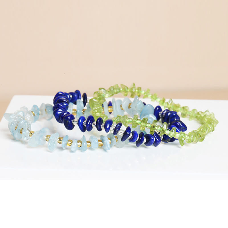 Fortune Jewel Natural Irregular Shape Stone Crystal Meditation Balance Bracelet