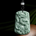 Fortune Jewel Year of the Dragon Chinese Zodiac Dragon Jade Success Amulet Necklace Pendant