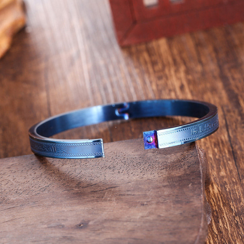 Fortune Jewel Titanium Steel Blessing Bracelet Bangle