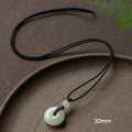 Fortune Jewel Natural Round Jade Peace Buckle Luck Prosperity Necklace Pendant