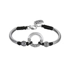 Fortune Jewel 999 Sterling Silver Fu Character Peace Buckle Copper Coin Auspicious Clouds Fortune Bracelet