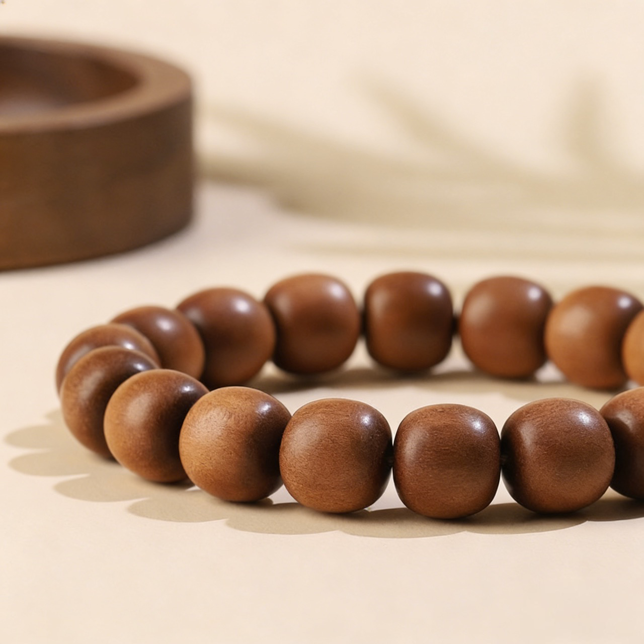 Indian Old Mountain Sandalwood Sinking-Grade Barrel Bead Bracelet
