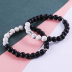 Fortune Jewel 12 Constellations of the Zodiac Natural Frosted Stone White Turquoise Bead Fortune Bracelet
