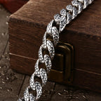 Fortune Jewel Retro Dragon Scale Pattern Engraved Protection Bracelet