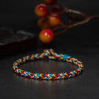 Fortune Jewel Tibet Handmade Five Color Thread Protection Braid String Bracelet