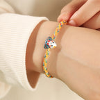Fortune Jewel 925 Sterling Silver Dragon Boat Festival Zongzi Pattern Luck Handmade Multicolored Rope Child Adult Bracelet