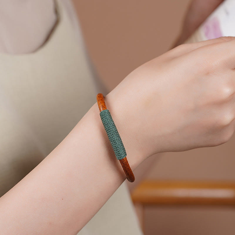 Fortune Jewel Tibetan Leather Handmade Five Elements Luck Braid String Buckle Bracelet