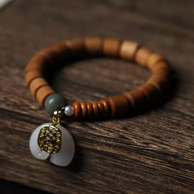 Fortune Jewel Sandalwood Jade Elephant Protection Bracelet