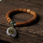 Fortune Jewel Sandalwood Jade Elephant Protection Bracelet