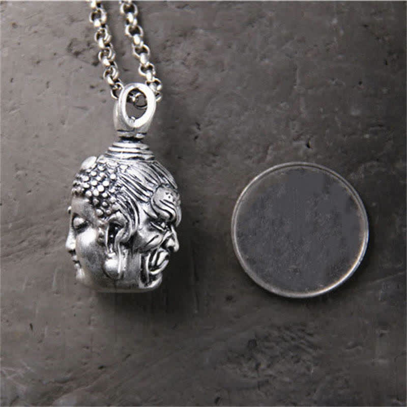 Fortune Jewel 999 Sterling Silver Buddha Demon Serenity Necklace Pendant - Fortune Jewel