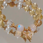 Fortune Jewel Citrine Moonstone Butterfly Charm Prosperity Protection Bracelet