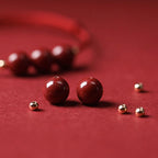 Fortune Jewel Natural Lucky Cinnabar Bead Blessing String Bracelet Anklet
