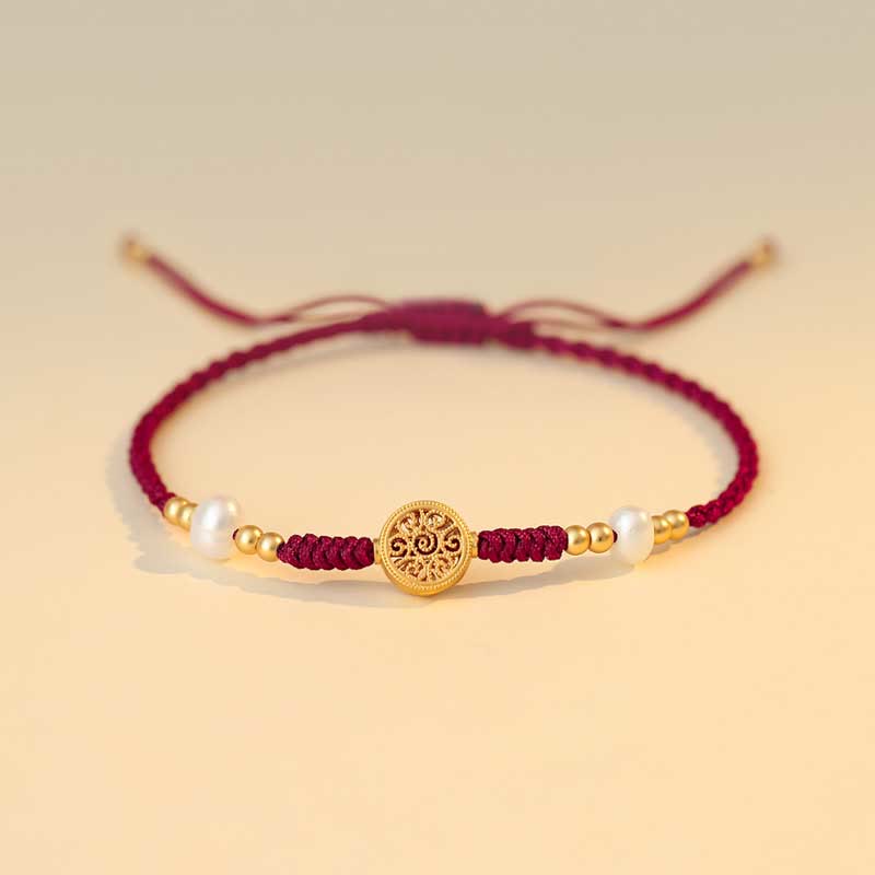 Fortune Jewel Copper Coin Fortune Tree Luck Strength Braided Bracelet
