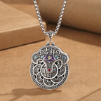 Fortune Jewel Peony Flower Copper Coins Wealth Necklace Pendant
