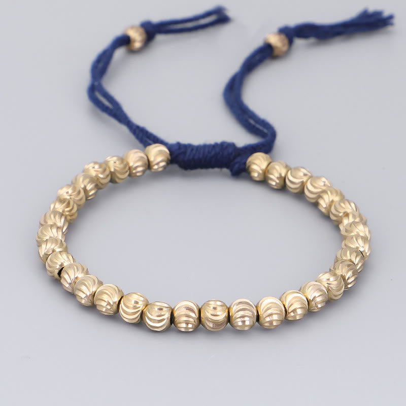 Fortune Jewel Tibetan Handmade Copper Bead Luck String Bracelet