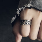 Fortune Jewel 925 Sterling Silver Bump Texture Design Protection Ring