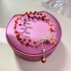 Fortune Jewel Red Maple Leaf Luck Charm Bracelet