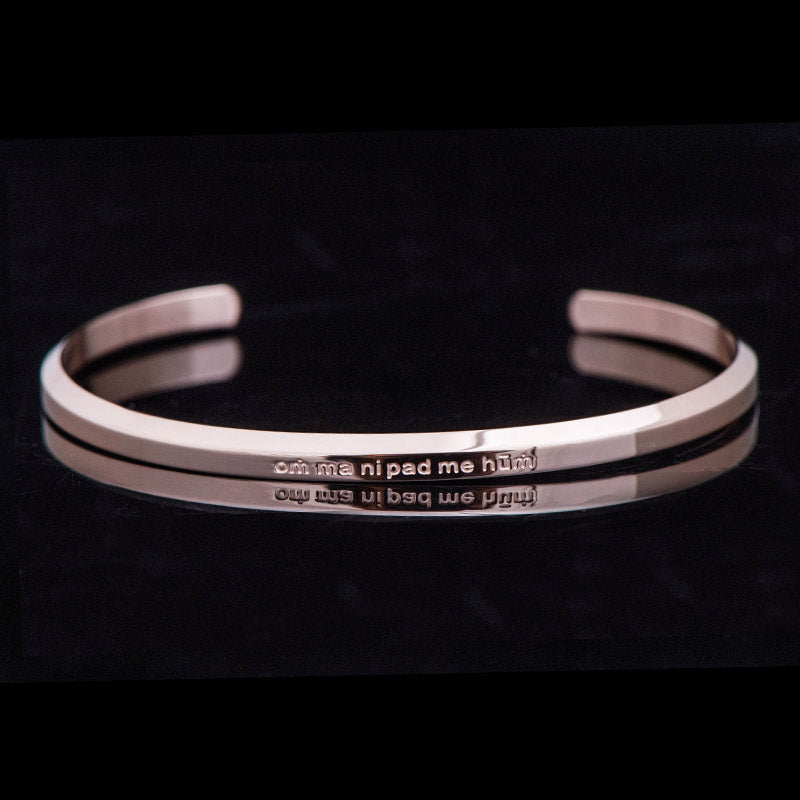 Fortune Jewel Six True Words Engraving Titanium Steel Blessing Protection Bracelet