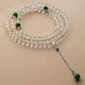 Fortune Jewel 108 Beads White Crystal Jade Meditation Bracelet Mala