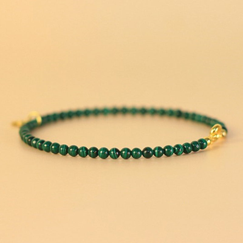 Fortune Jewel Natural Malachite Elephant Anti-Anxiety Charm Bracelet
