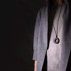Fortune Jewel Zen Circle Ebony Wood Peace Calm Necklace Pendant Fortune Jewel