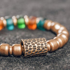 Fortune Jewel Tibetan Colorful Glass Beads Copper Wealth Bracelet