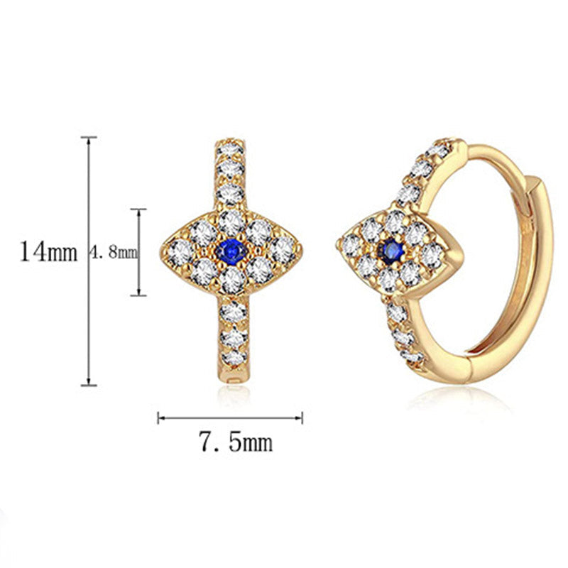 Fortune Jewel 925 Sterling Silver Evil Eye Symbol Blessing Stud Earrings