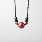 Fortune Jewel Natural Cinnabar Stones Bead Blessing Necklace Pendant