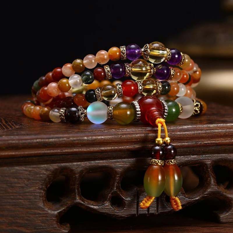 Fortune Jewel The 108 Quartz Healing Mala Bracelet