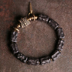Fortune Jewel Ebony Wood Copper Balance Protection Couple Bracelet