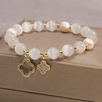 Fortune Jewel Cat's Eye Lovely Cat Pattern Pearl Love Charm Bracelet