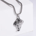 Fortune Jewel Ganesh Ganpati Elephant Titanium Steel Protection Pendant Necklace