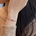 Fortune Jewel 14K Gold Plated Natural Rhodonite Loving Energy Chain Bracelet