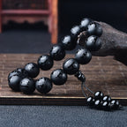 Fortune Jewel Tibet White Crystal Black Onyx Om Mani Padme Hum Meditation Bracelet
