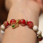 Fortune Jewel Gourd God Of Wealth Charm Fortune Liuli Glass Bead Incense Ash Porcelain Bead Bracelet