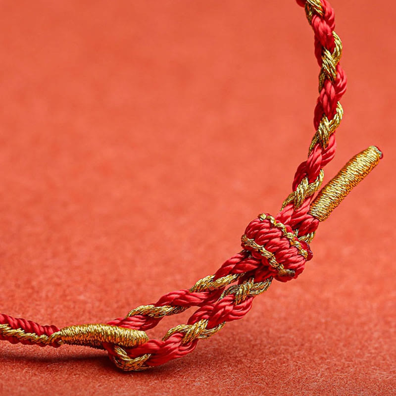 Fortune Jewel Handmade Chinese Zodiac Rabbit Rooster Rat Horse Dragon Protection Braid String Bracelet